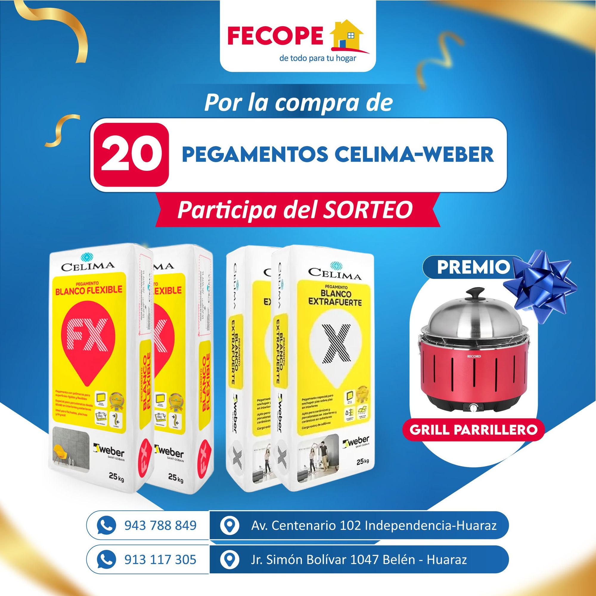 Sorteo por compra de pegamentos Celima-Weber